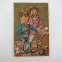 Victorian Trade Card E.B. Duval First Night Out Drunk Man Bar Comic Humo... - £15.70 GBP