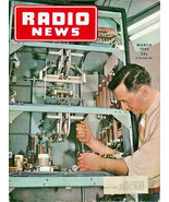 Radio News Magazine March 1945 Piano of the Future, Auto Radios, Vintage... - £7.82 GBP