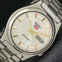 VINTAGE SEIKO 5 AUTOMATIC 7009A JAPAN MENS SILVER COLOR DIAL WATCH a4334... - £35.73 GBP