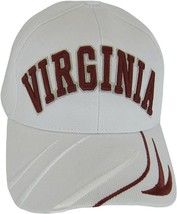 Virginia Adult Size Adjustable Baseball Cap with Stripes on Bill (White/... - £14.30 GBP