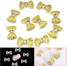 Bow Knot 3D Nail Charms Glitter Metal Manicure Accessories Nail Art Déco... - $17.95