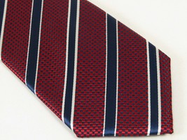 Men's Woven Tie Hankie Set J.Valintin Private Collection R87 Burgundy Stripe image 2