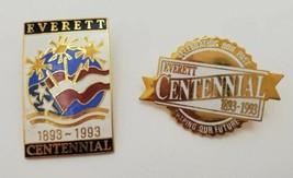 Everett Washington Centennial 1893-1993 Souvenir Lapel Hat Pin Lot of Two - £15.42 GBP