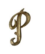 Vintage Mamselle Letter P Initial Brooch Gold Tone Monogram Pin Signed - $16.20
