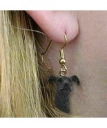 VTG GREYHOUND BRINDLE Dog Head Earrings Jewelry Dangle Keepsakes Black R... - £13.02 GBP