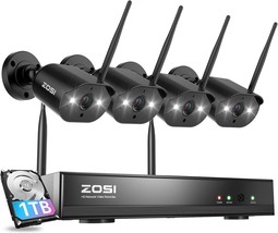 Zosi 8Ch 2K Wireless Security Camera System Outdoor Indoor, 4 X 3Mp Wifi Ip - £213.94 GBP