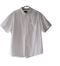 LINCOLN  Mens Short Sleeve Button Down Shirt &amp; Logo Size XL- 100% Cotton/White - £12.86 GBP