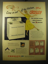 1950 Crosley DE-129 Electric Range Ad - Come on out of the kitchen - $18.49