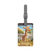 Luggage Tag for Kids Giraffe Cartoon | Rectangle Saffiano Polyester Lugg... - $19.99