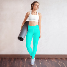 Premium Turquoise Blue Workout Pilates Yoga Pants Leggings with Pockets - £48.24 GBP