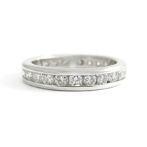 Round Diamond Channel-Set Eternity Ring Wedding Band 14K White Gold, Size 6 - £1,564.28 GBP