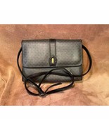 Vintage Liz Claiborne Black Leather &amp; Gray Shoulder Bag (1984) - £38.66 GBP