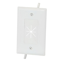 Commercial Electric 1-Gang Flexible Opening Cable Wall Plate, White - £7.03 GBP