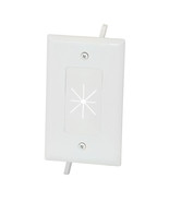 Commercial Electric 1-Gang Flexible Opening Cable Wall Plate, White - $8.90