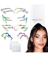 5 Designs 10 Sets Holographic Eye Makeup Stickers Festival Face Gems Tem... - £45.38 GBP