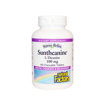 Natural Factors Stress-Relax Suntheanine L-Theanine, 60 Chewable Tablets - £15.08 GBP