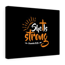   She Is Strong Orange Cross Proverbs 31:25 Bible Verse Canvas C - £59.77 GBP+