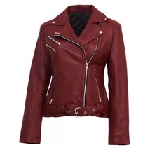 LE Maroon Biker Jacket for Women - £110.12 GBP+