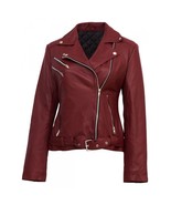 LE Maroon Biker Jacket for Women - $2,638.53 MXN+