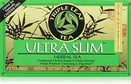NEW Triple Leaf Tea Ultra Slim Herbal Tea Supplement Caffeine Free 20 Tea Bags - £10.32 GBP