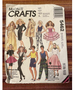 McCall&#39;s 5462 Barbie Ken Doll Clothes Sewing Pattern Cut Complete Fashio... - £7.74 GBP