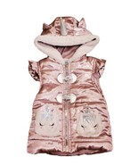 Little Lass Unicorn Girl&#39;s Vest Size 24 Months Jacket Pink Satin Hood Po... - £5.49 GBP