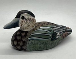 Vintage Hand Painted Duck Stone Paper Weight Figurine Decoy 6&quot; - $13.45