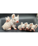 2 Hand crafted  Pink Pig  Mom and Piglet Figurine Collectible  Tiered Tr... - $304.10 MXN