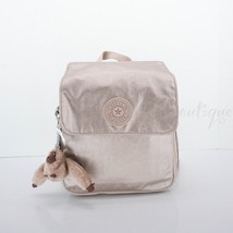 NWT Kipling KI4395 Annic Small Convertible Backpack Polyamide Quartz Metallic 99 - £61.87 GBP