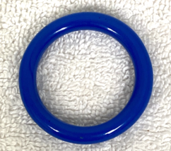 Vintage Royal Blue Peking Glass Hop Round Sewing Basket Handle Bead 1 7/... - $16.34