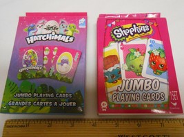 2 New Kids Jumbo Playing Cards ages 4+ Hatchimals &amp; Shopkins w/ instructions  - £6.72 GBP