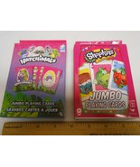 2 New Kids Jumbo Playing Cards ages 4+ Hatchimals &amp; Shopkins w/ instruct... - £6.64 GBP