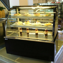 US 220V 3-Layer Countertop Refrigerated Cake Showcase Diamond Glass Cabinet - £777.55 GBP