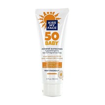 Kiss My Face Baby Sunscreen Lotion SPF 50 - Water-Resistant Sunscreen Mineral Lo - £17.57 GBP