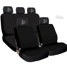 For Kia New Car Truck Seat Covers Live Laugh Love Headrest Black Fabric  - $40.44
