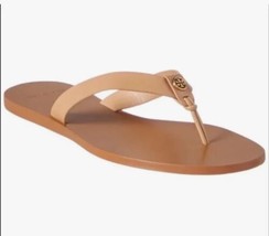 Tory Burch Manon Thong Flip Sandal Natural Vachetta Leather 267 Size 10 EUC - £29.65 GBP