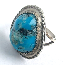 NATIVE AMERICAN  NAVAJO  925 STERLING SILVER TURQUOISE RING SIZE 5.25 - $1,425.81 MXN