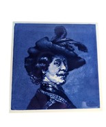 Delft Blue Handpainted Rembrandt Self Portrait Holland Made Ceramic 4.25... - $329.73 MXN