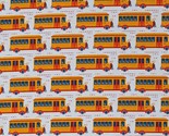 Cotton Back to School Buses Vehicles Cars Yellow Fabric Print by Yard D5... - £10.12 GBP