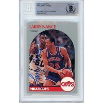 Larry Nance Cleveland Cavaliers Auto 1989 Hoops Autographed On-Card Beckett Slab - £71.03 GBP