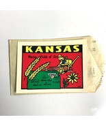 Vintage Souvenir Kansas Travel Water Decal Sticker Waving Fields of Grain - $112.14 MXN