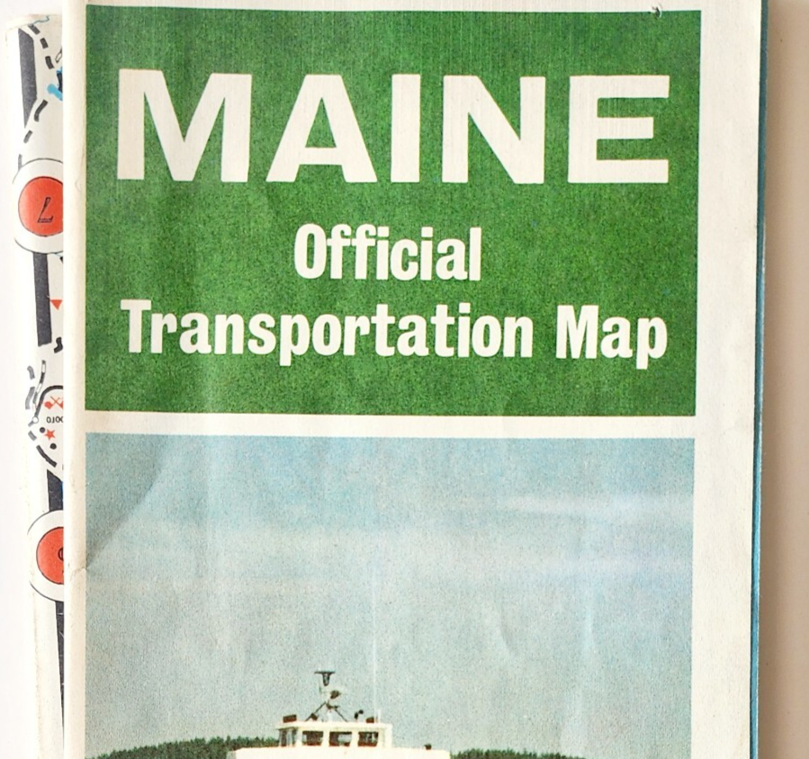 1973 Maine Official Transportation Map New England Vintage Folding 24.5x... - $29.99