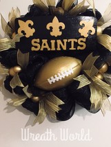 NEW HANDMADE NEW ORLEANS SAINTS FOOTBALL WREATH SPORTS - £56.76 GBP