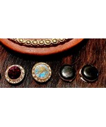 Vintage Men&#39;s Jeweled Button Covers- mid 1990s - Set of 4 - £10.39 GBP