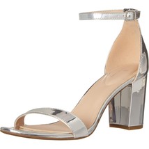 Bandolino Women Block Heel Ankle Strap Sandals Armory3 Size US 7M Chrome Silver - £37.19 GBP