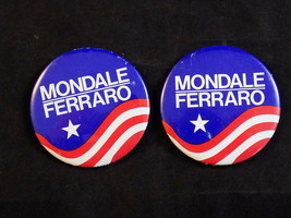 Vintage MONDALE FERRARO PINBACK Set of 2 Political Button 1984 President... - £6.33 GBP