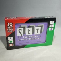 SET Family Game of Visual Perception Card Game Family Fun w Plastic Case... - $12.95
