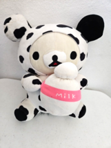 Rilakkuma Korilakkuma Bear Cow Milk 15” Plush Year of the Cow San-X White Black - $12.85