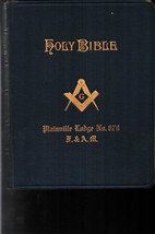 vintage 1965 Holman Masonic holy bible Plainville Lodge #678 hardback - $47.49