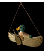 Beachcombers Christmas Ornament Wood Duck in Rowboat Folk Art Lodge Camp... - $1,129.52 MXN